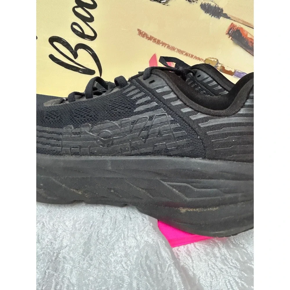 Hoka One One Bondi 6 Womens 8.5 Black Running Shoes 1019270 BBLC Sneaker